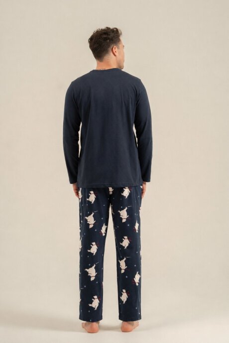 Rolypoly You Are My Everything Baba Oğul %100 Pamuk Lacivert Uzun Kol Pijama Takım RP3931-A-V1 - 7