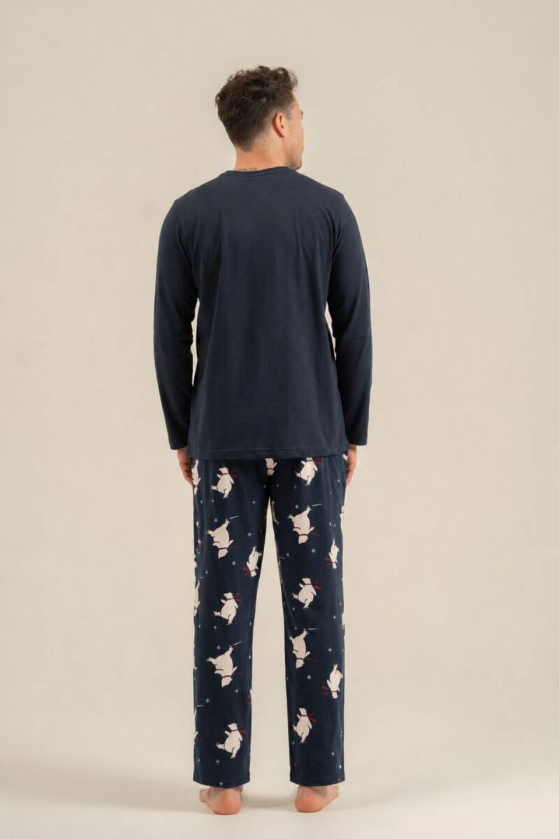 Rolypoly You Are My Everything Baba Oğul %100 Pamuk Lacivert Uzun Kol Pijama Takım RP3931-A-V1 - 7