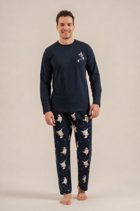 Rolypoly You Are My Everything Baba Oğul %100 Pamuk Lacivert Uzun Kol Pijama Takım RP3931-A-V1 - 6