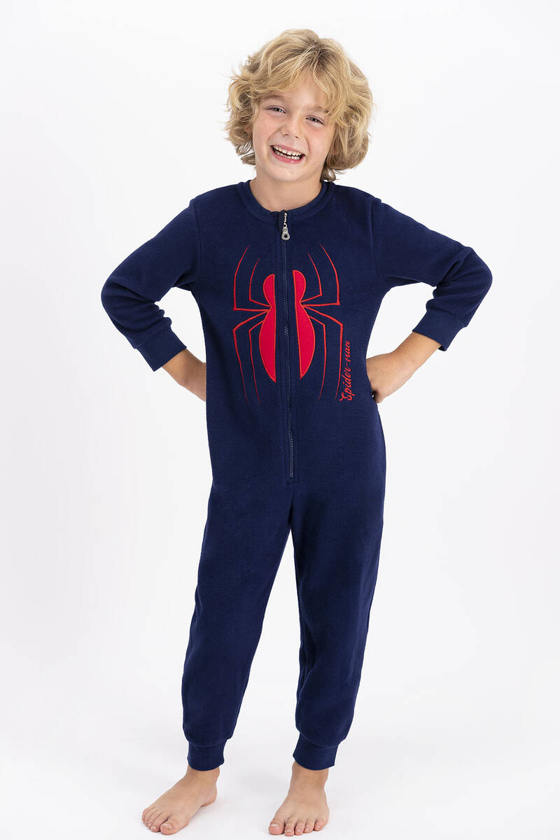 Spiderman Lisanslı Lacivert Erkek Çocuk Polar Tulum Spiderman Lisanslı Lacivert Erkek Çocuk Polar Tulum