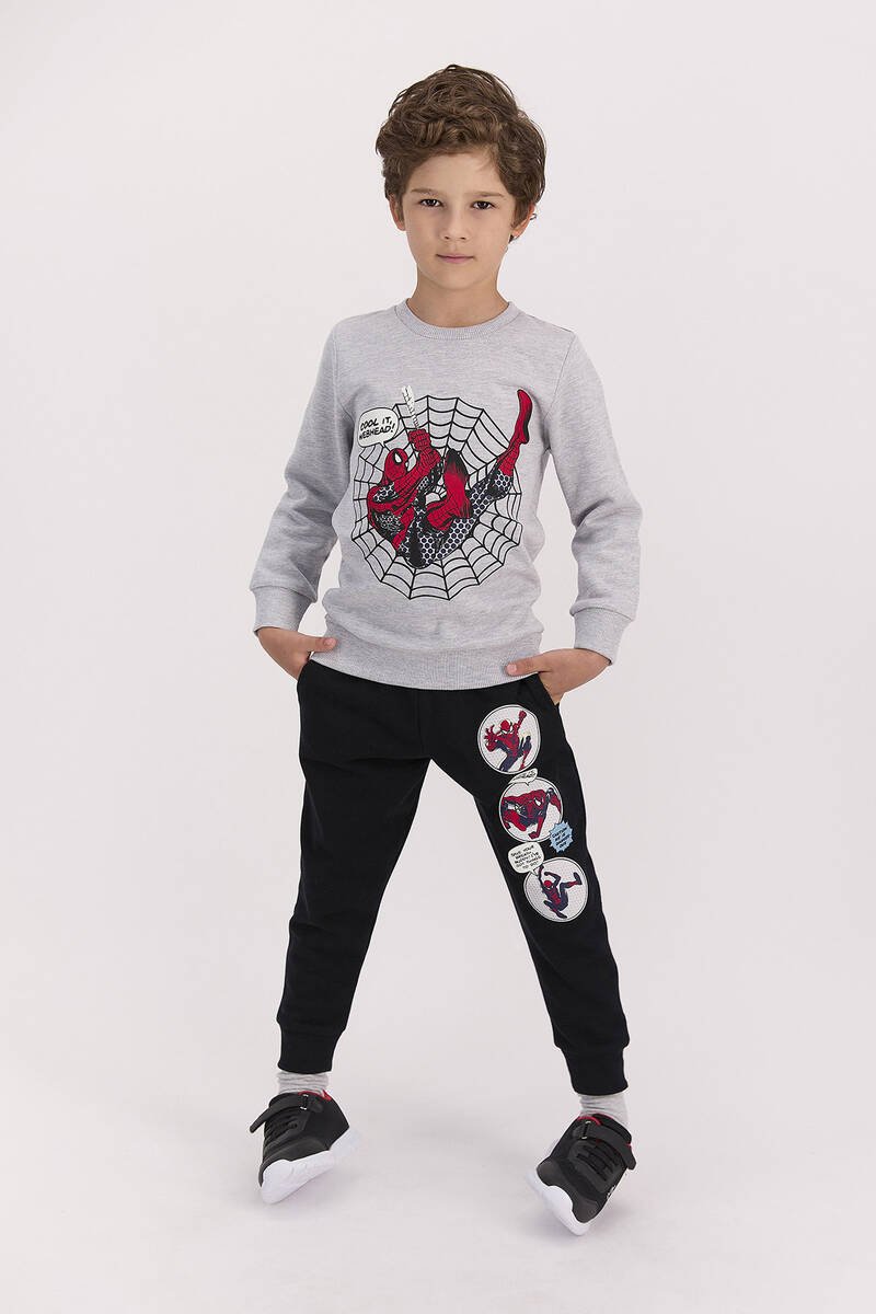 SpiderMan - Spiderman Lisanslı Cool It Web Head Grimelanj Erkek Çocuk Eşofman Takımı (1)