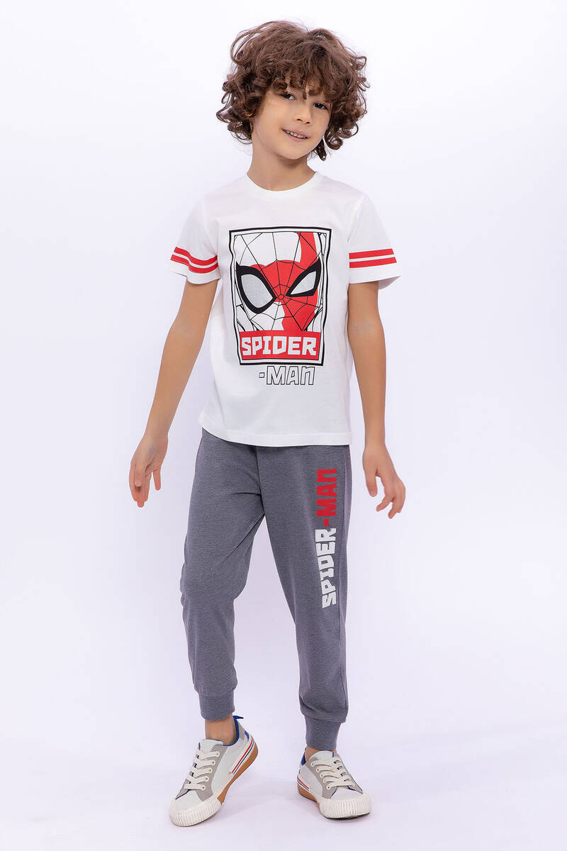 SpiderMan - Spiderman Lisanslı Krem Erkek Çocuk Eşofman Takımı