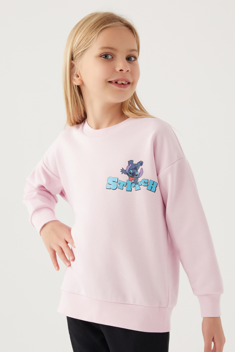 Stitch Kız Çocuk Pembe Sweatshirt Stitch Kız Çocuk Pembe Sweatshirt