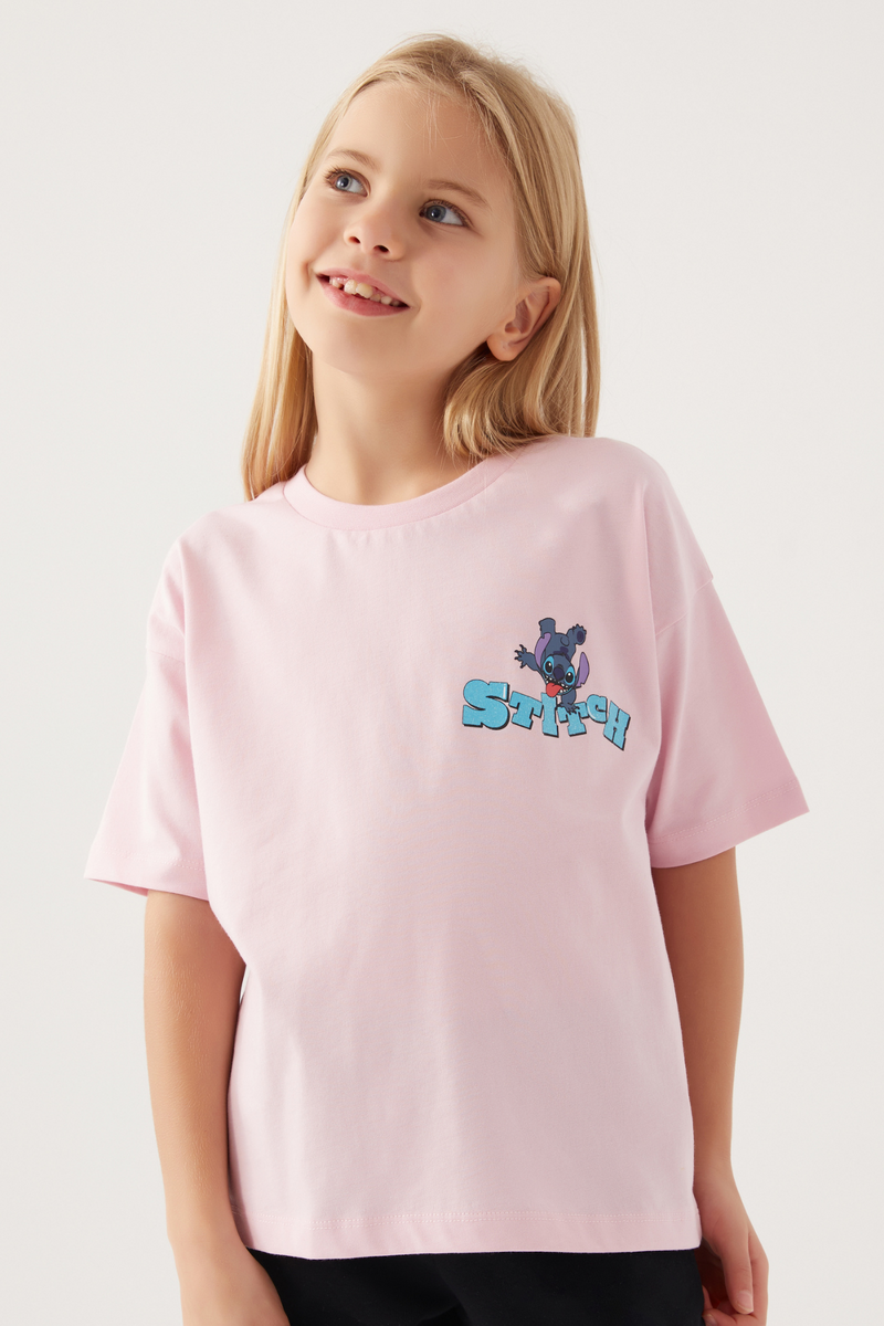 Stitch Kız Çocuk Pembe Tişört Stitch Kız Çocuk Pembe Tişört