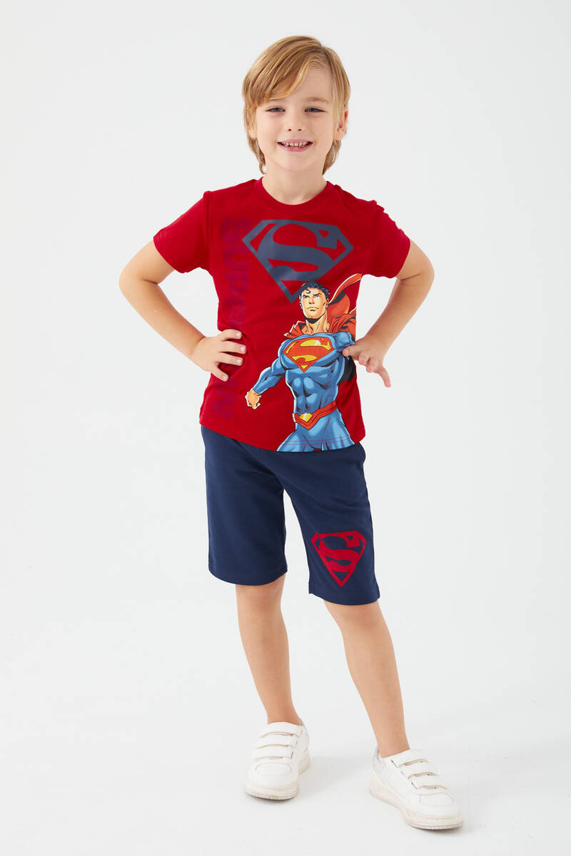 Superman Heros Kırmızı Erkek Çocuk Bermuda Takım Superman Heros Kırmızı Erkek Çocuk Bermuda Takım