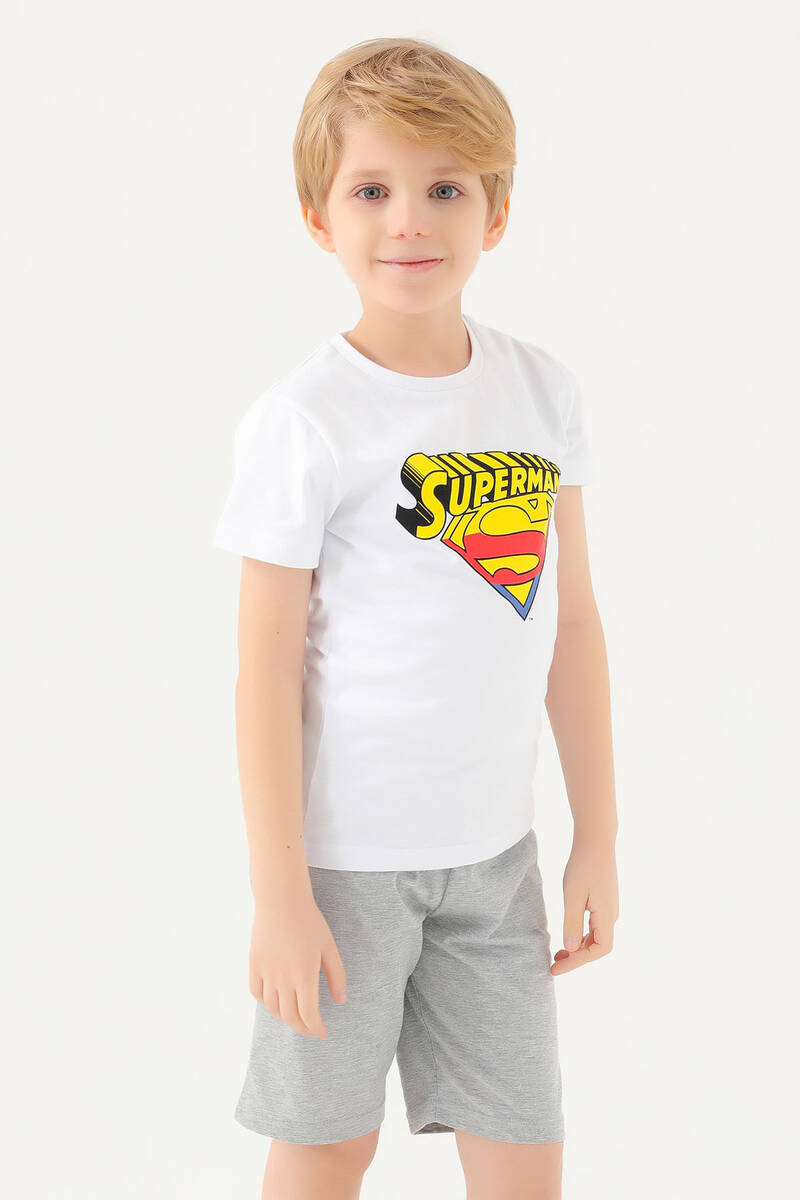 Superman Erkek Çocuk T-Shırt Beyaz