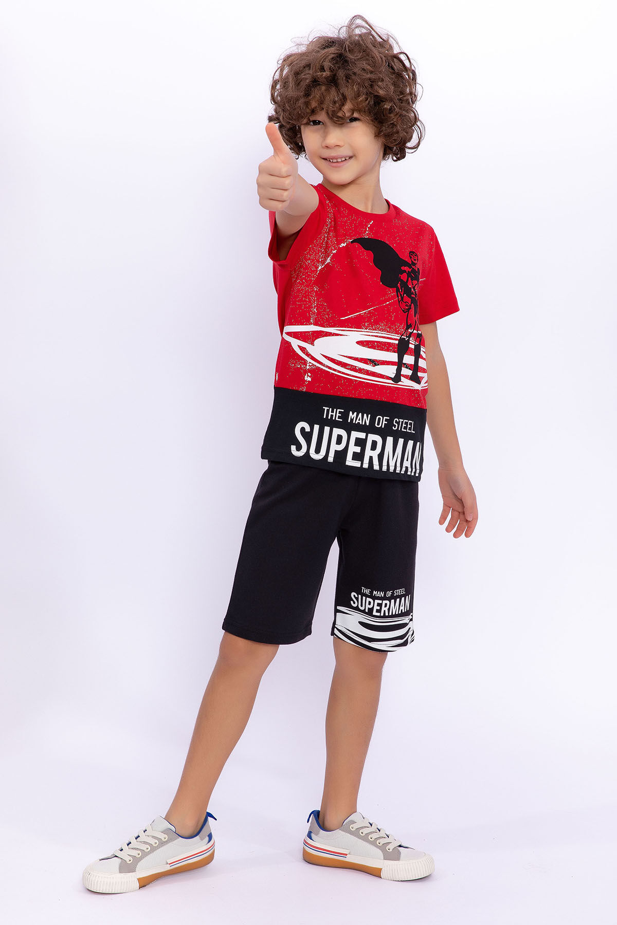 SuperMan - Superman Lisanslı The Man Of Steel Turkuaz Erkek Çocuk Bermuda Takım