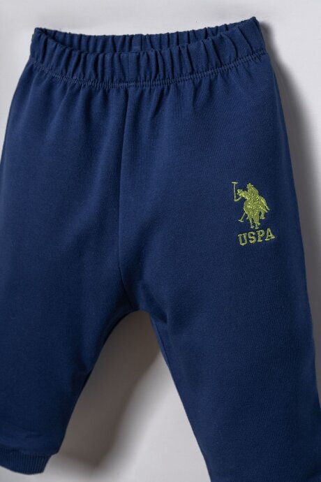 U.S. Polo Assn. Baskılı Erkek Bebek Mavi Eşofman Takım USB3167-C-V2 - 3