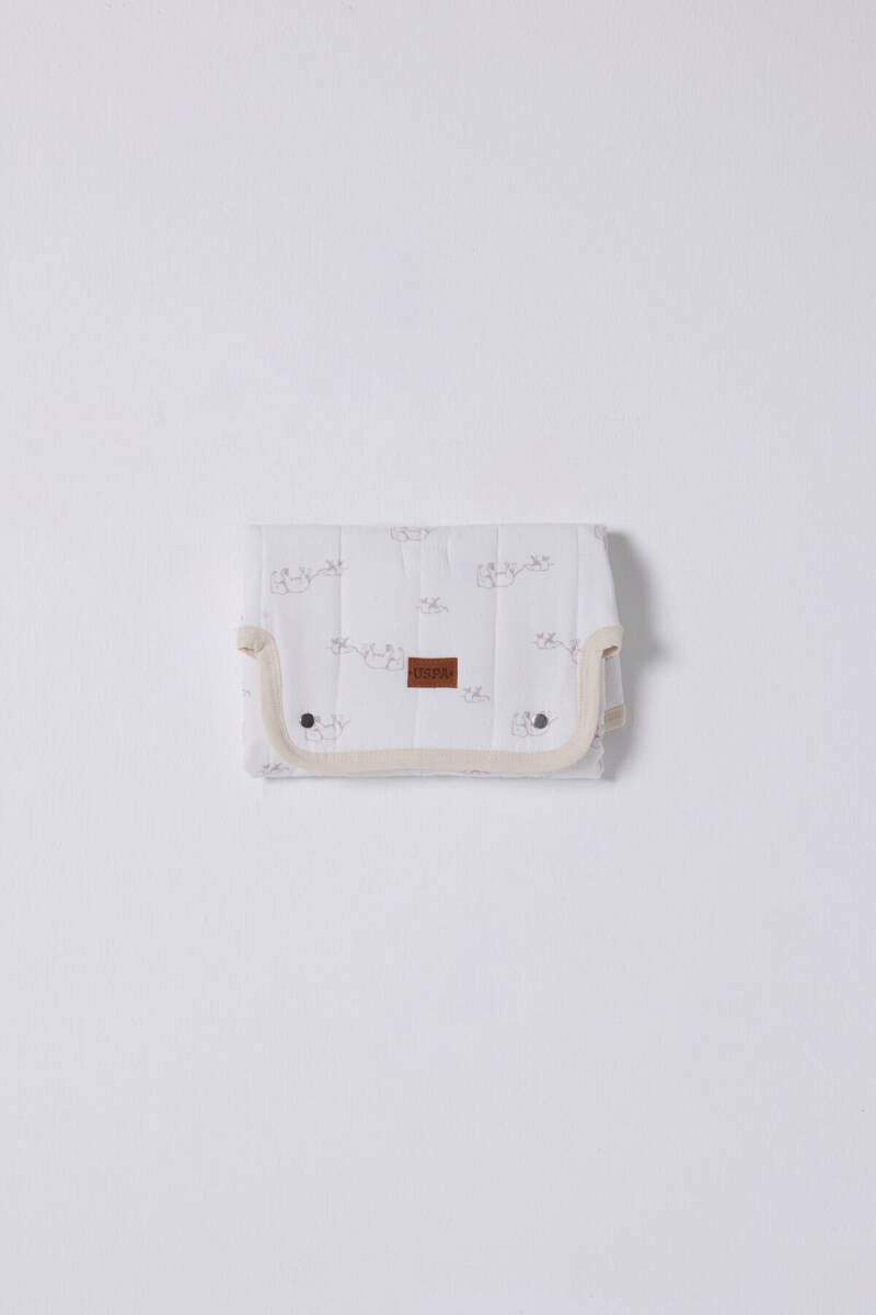 U.S. Polo Assn. Erkek Bebek Pamuklu Pigment Baskılı Yazlık Regular Fit Beyaz Alt Değiştirme Minderi USB2503-C-V1 - 1