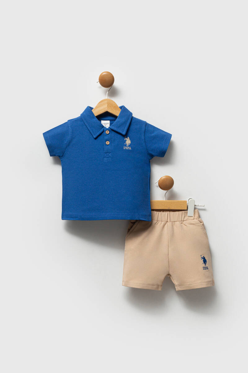 U.S. Polo Assn. Erkek Bebek Mavi Tişört Takım