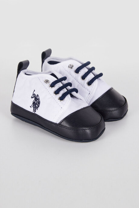 U.S. Polo Assn. Erkek Bebek Pamuklu Pigment Baskılı Yazlık Regular Fit Beyaz Ayakkabı USB1309-B-V2 - 3