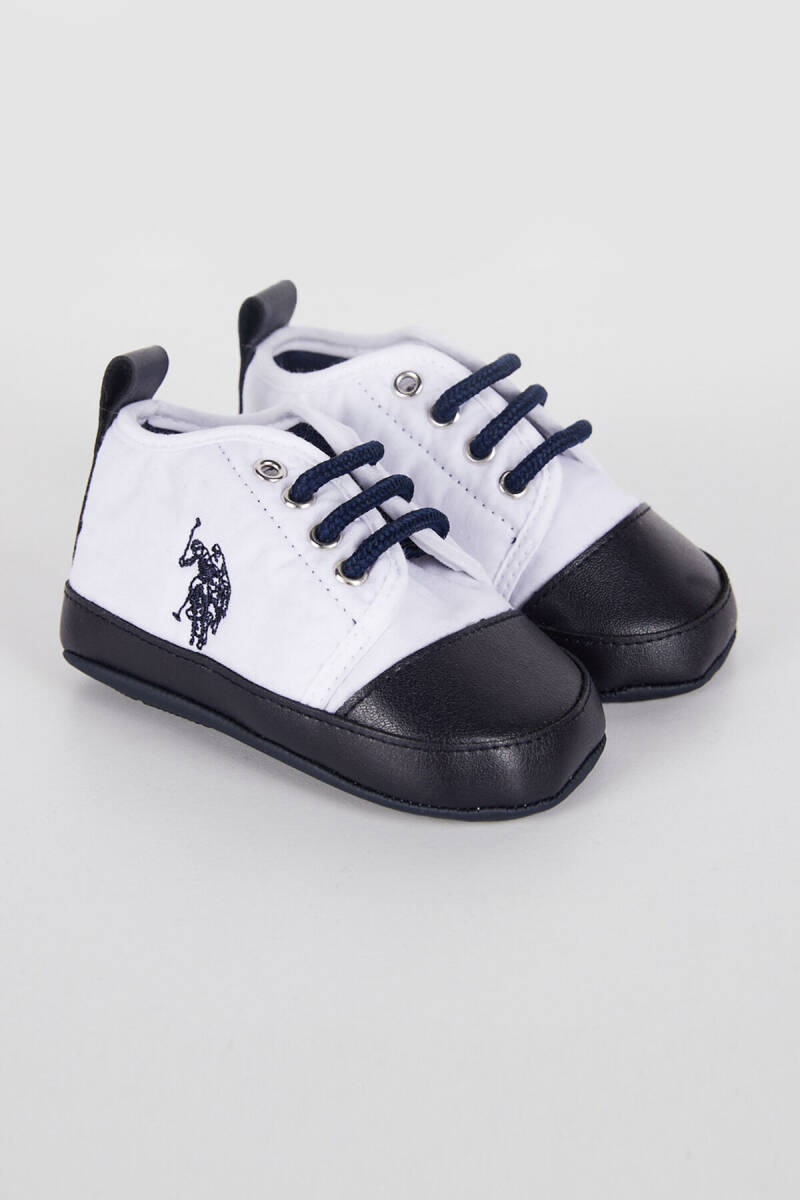 U.S. Polo Assn. Erkek Bebek Pamuklu Pigment Baskılı Yazlık Regular Fit Beyaz Ayakkabı USB1309-B-V2 - 3