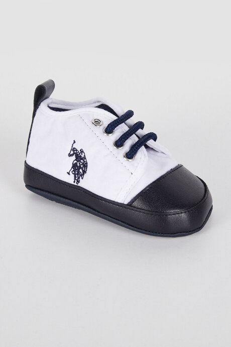 U.S. Polo Assn. Erkek Bebek Pamuklu Pigment Baskılı Yazlık Regular Fit Beyaz Ayakkabı USB1309-B-V2