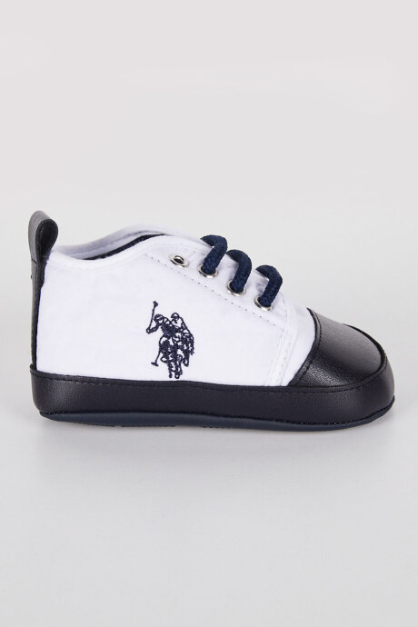 U.S. Polo Assn. Erkek Bebek Pamuklu Pigment Baskılı Yazlık Regular Fit Beyaz Ayakkabı USB1309-B-V2 (1)