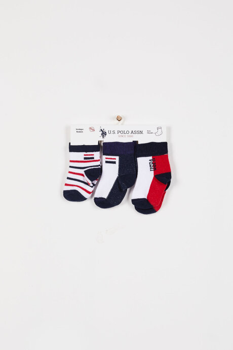 U.S. Polo Assn. Erkek Bebek Pigment Baskılı Kışlık Regular Fit Lacivert Çorap USB966-B-V1
