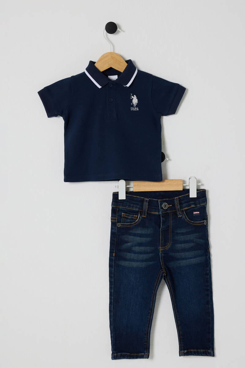 U.S POLO ASSN ERKEK BEBEK 2Lİ PİKE T-SHIRT TAKIM Lacivert 