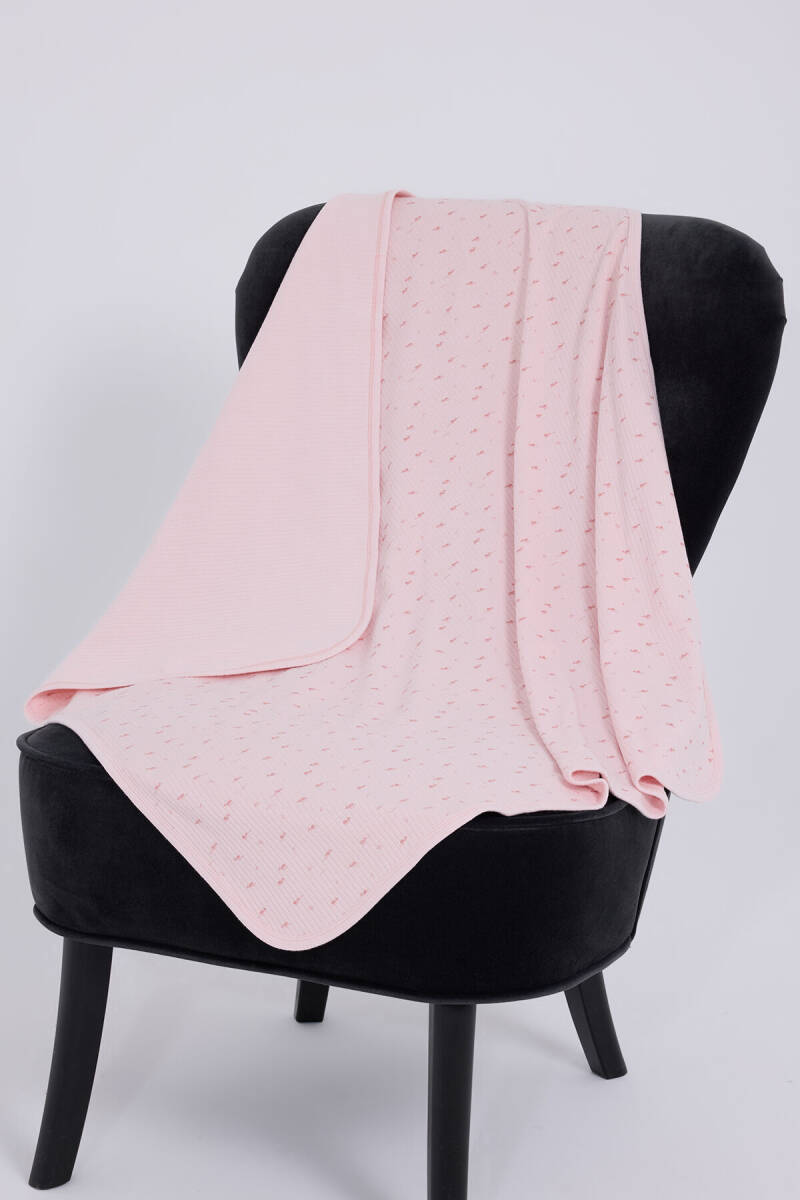 U.S. Polo Assn. Kız Bebek Pamuklu Pigment Baskılı Yazlık Regular Fit Pembe Battaniye USB2499-C-V1 - 2