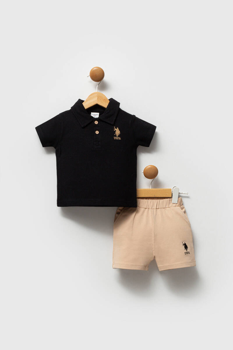 U.S. Polo Assn. Erkek Bebek Siyah Tişört Takım