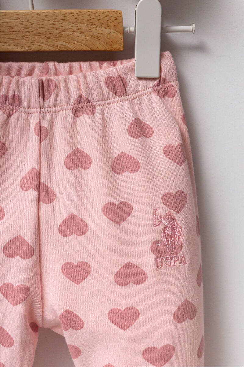 U.S. Polo Assn. Kız Bebek Pamuklu Örme Pembe Bebek Takımı USB2711-C-V1 - 3
