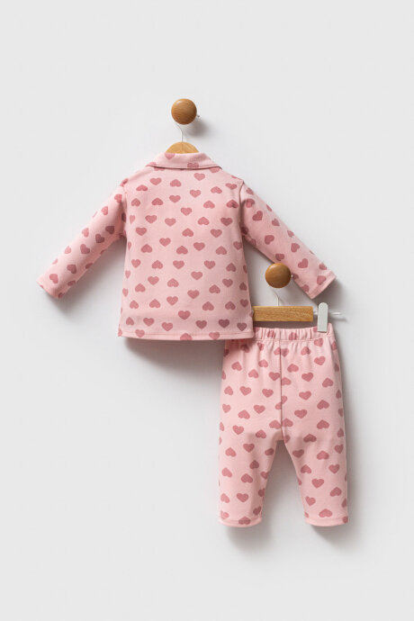 U.S. Polo Assn. Kız Bebek Pamuklu Örme Pembe Bebek Takımı USB2711-C-V1 - 4