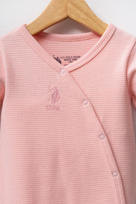 U.S. Polo Assn. Kız Bebek Pamuklu Örme Pembe Bebek Takımı USB2716-C-V1 - 2