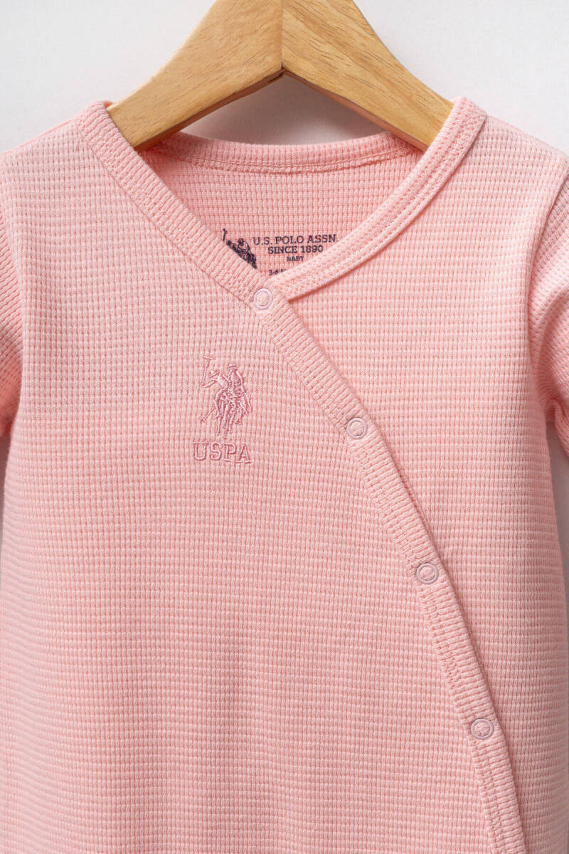 U.S. Polo Assn. Kız Bebek Pamuklu Örme Pembe Bebek Takımı USB2716-C-V1 - 2