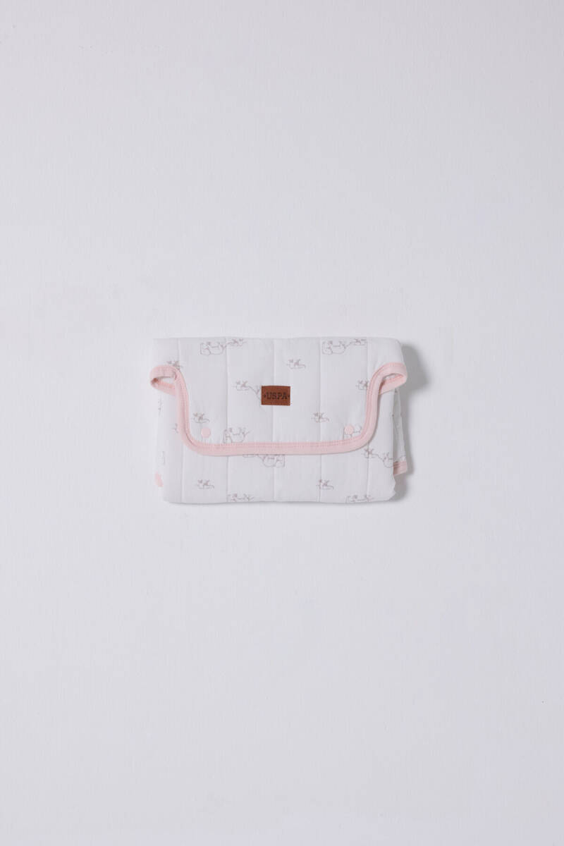 U.S. Polo Assn. Kız Bebek Pamuklu Pigment Baskılı Yazlık Regular Fit Beyaz Alt Değiştirme Minderi USB2352-C-V1 - 1