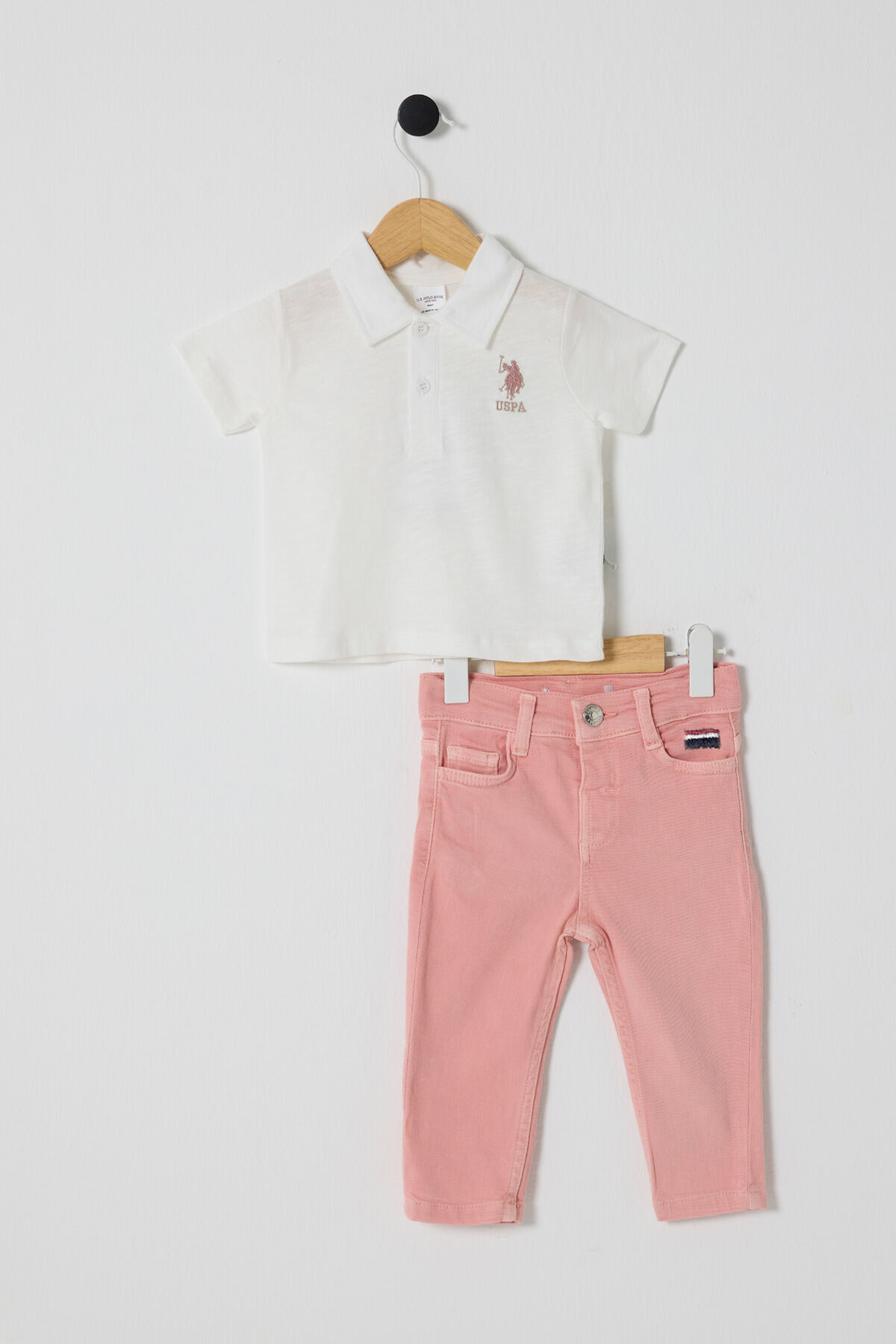 U.S. Polo Assn Kız Bebek Beyaz Takım