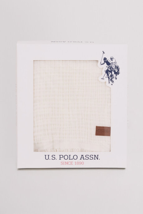 U.S. Polo Assn. Kız Bebek Pamuklu Pigment Baskılı Yazlık Regular Fit Beyaz Battaniye USB2500-C-V1 - 4