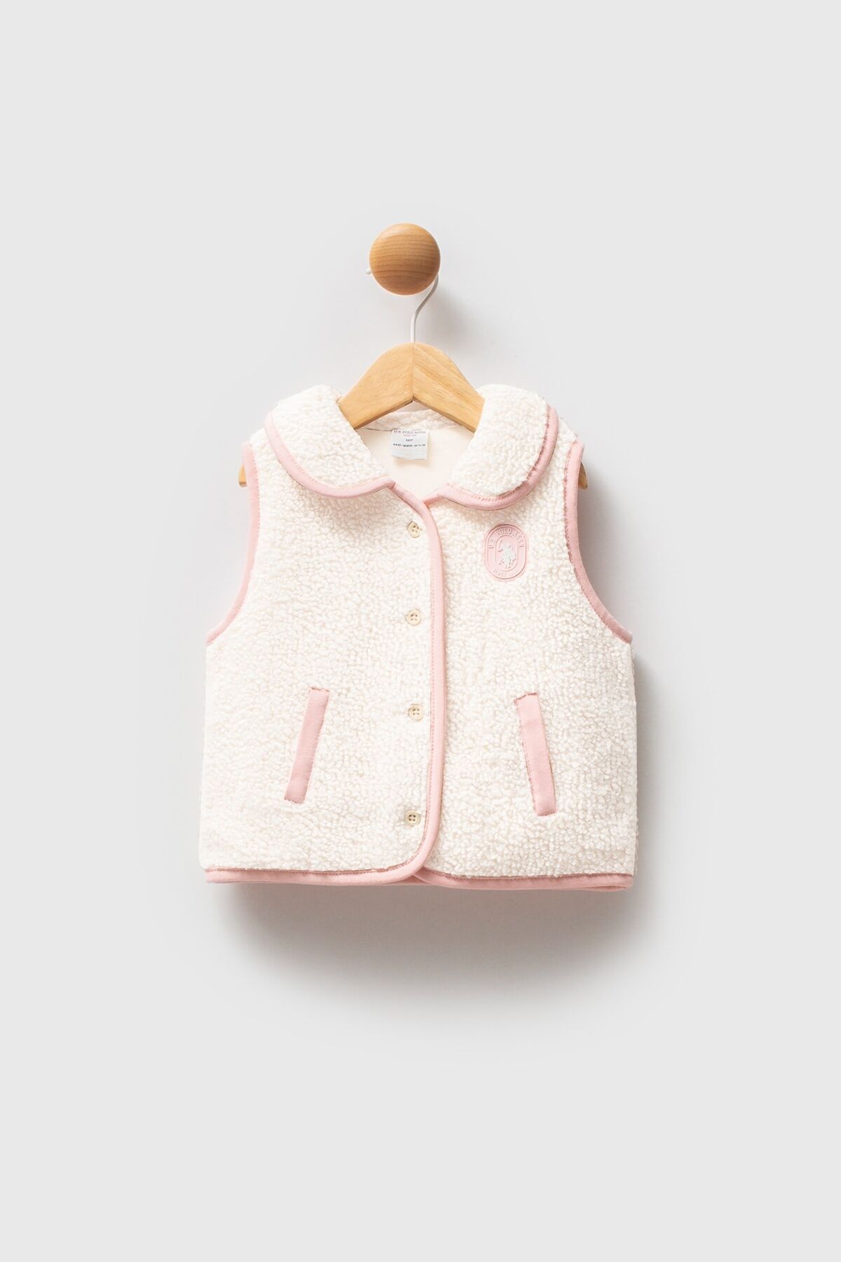 U.S. Polo Assn Kız Bebek Krem Yelek
