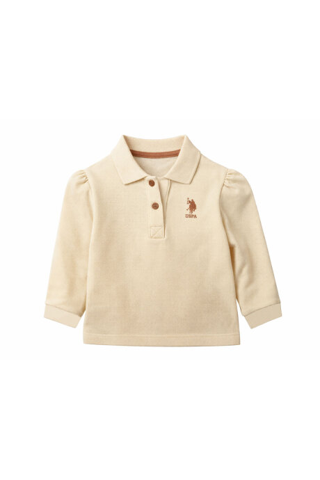 U.S. Polo Assn. Kız Bebek Polo Yaka Nakışlı Yazlık Regular Fit Mor T-Shirt USB3051-B-V4