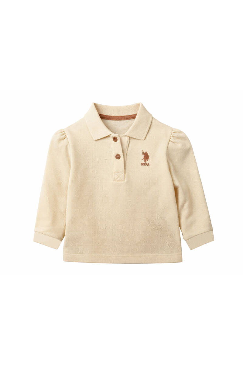U.S. Polo Assn. Kız Bebek Pamuklu Polo Yaka Nakışlı Yazlık Regular Fit Mor T-Shirt USB3051-B-V4 - 1
