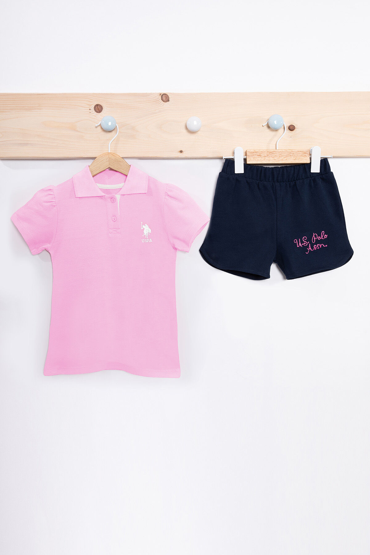 U.S. Polo Assn Kız Bebek Pembe Takım