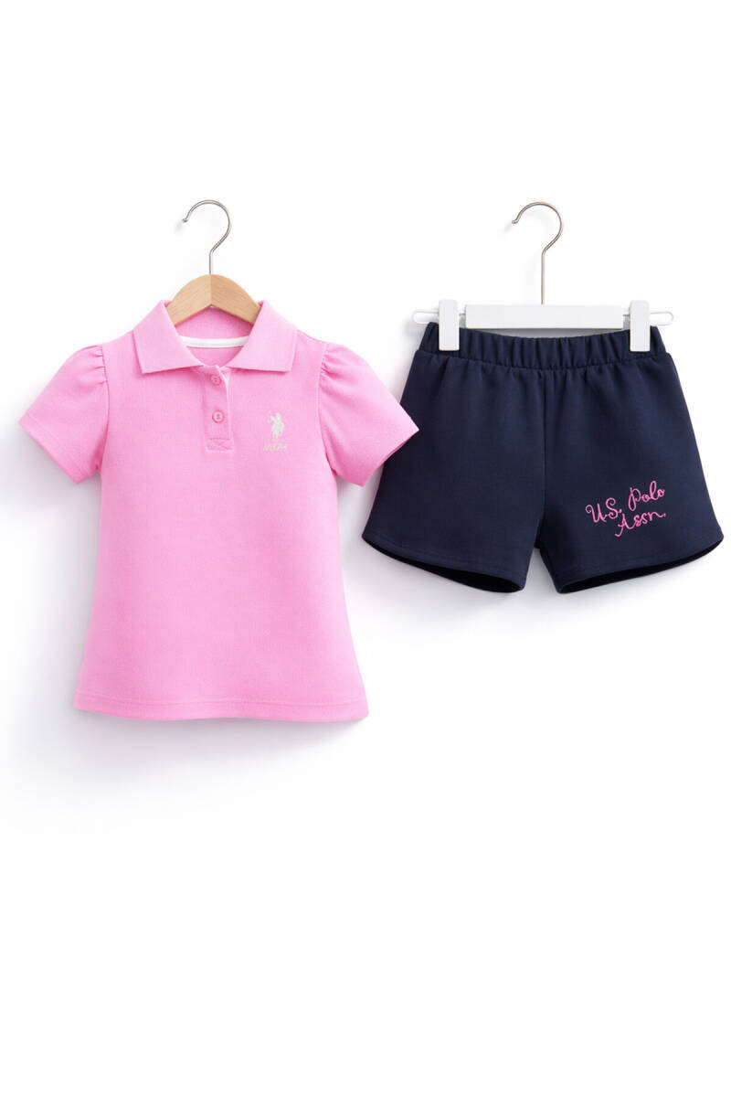 U.S. Polo Assn. Kız Bebek Yazlık Regular Fit Pembe Bebek Takımı USB680-C-V-3 - 2