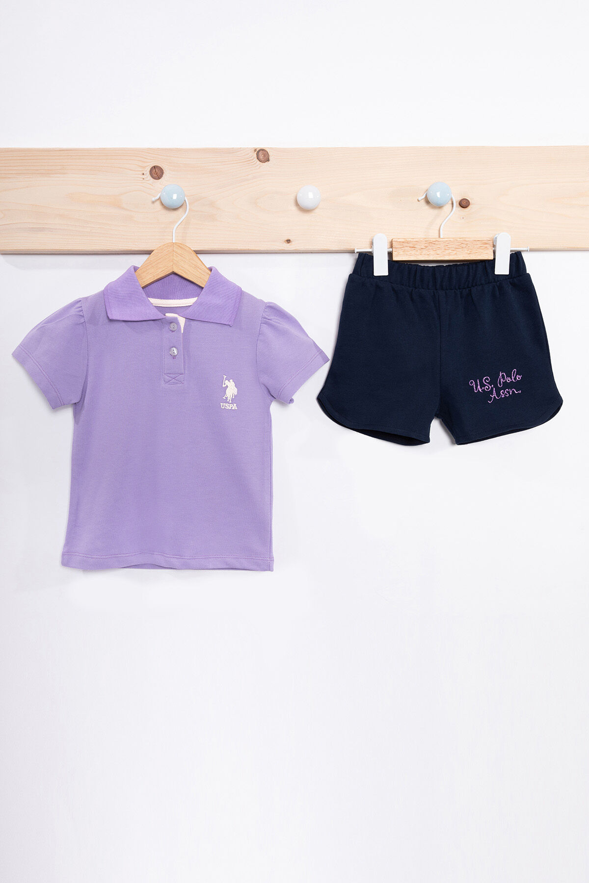 U.S. Polo Assn Kız Bebek Mor Takım
