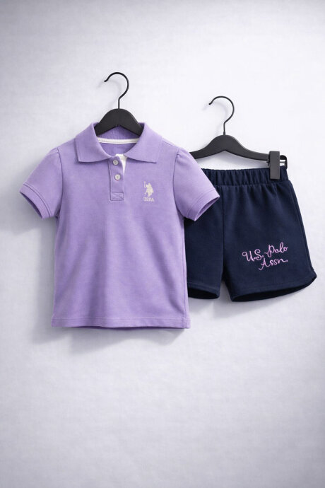 U.S. Polo Assn. Kız Bebek Yazlık Regular Fit Mor Bebek Takımı USB680-C-V-1 - 6