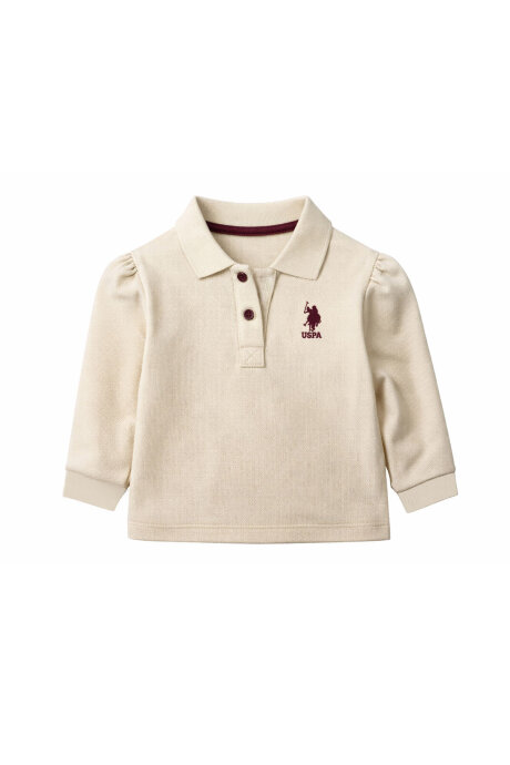 U.S. Polo Assn. Kız Bebek Polo Yaka Nakışlı Yazlık Regular Fit Mor T-Shirt USB3051-B-V2