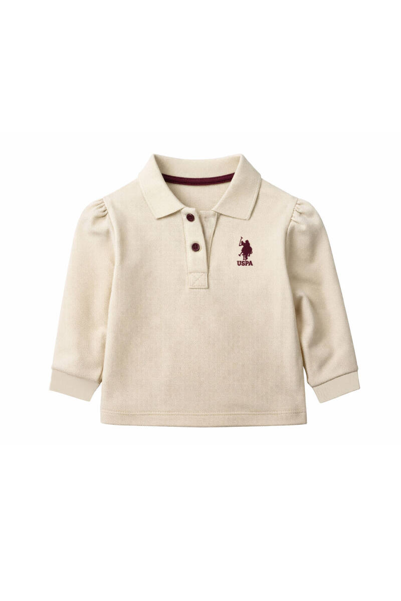 U.S. Polo Assn. Kız Bebek Pamuklu Polo Yaka Nakışlı Yazlık Regular Fit Mor T-Shirt USB3051-B-V2 - 1