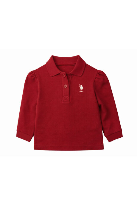 U.S. Polo Assn. Kız Bebek Polo Yaka Nakışlı Yazlık Regular Fit Mor T-Shirt USB3051-B-V8