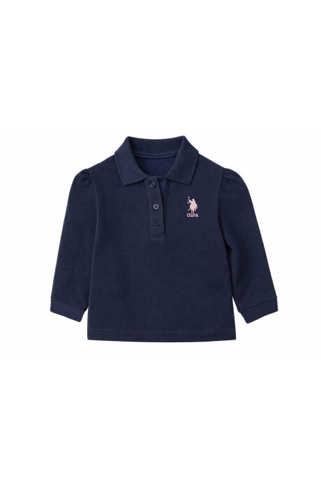 U.S. Polo Assn. Kız Bebek Polo Yaka Nakışlı Yazlık Regular Fit Mor T-Shirt USB3051-B-V7