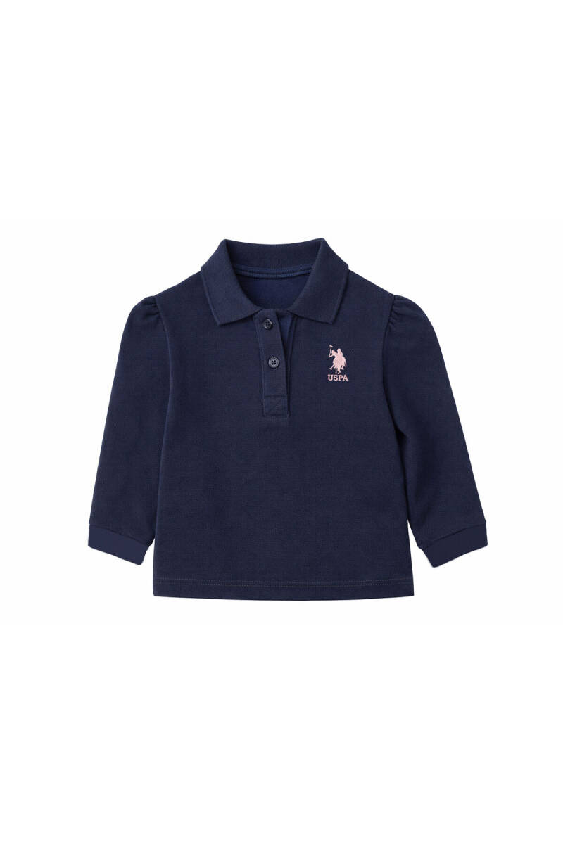 U.S. Polo Assn. Kız Bebek Pamuklu Polo Yaka Nakışlı Yazlık Regular Fit Mor T-Shirt USB3051-B-V7 - 1