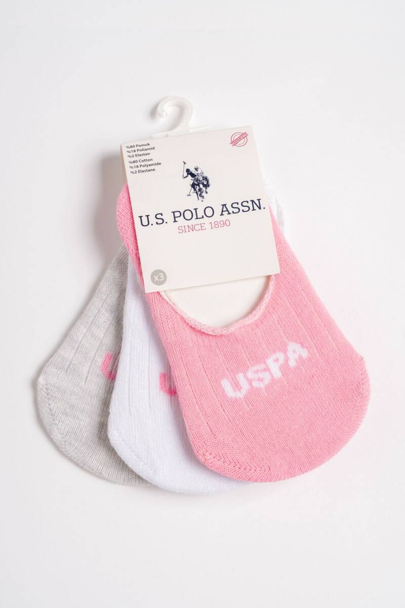 U.S. Polo Assn. Kız Bebek Pigment Baskılı Yazlık Regular Fit Pembe Çorap USB2801-C-V1 - 7