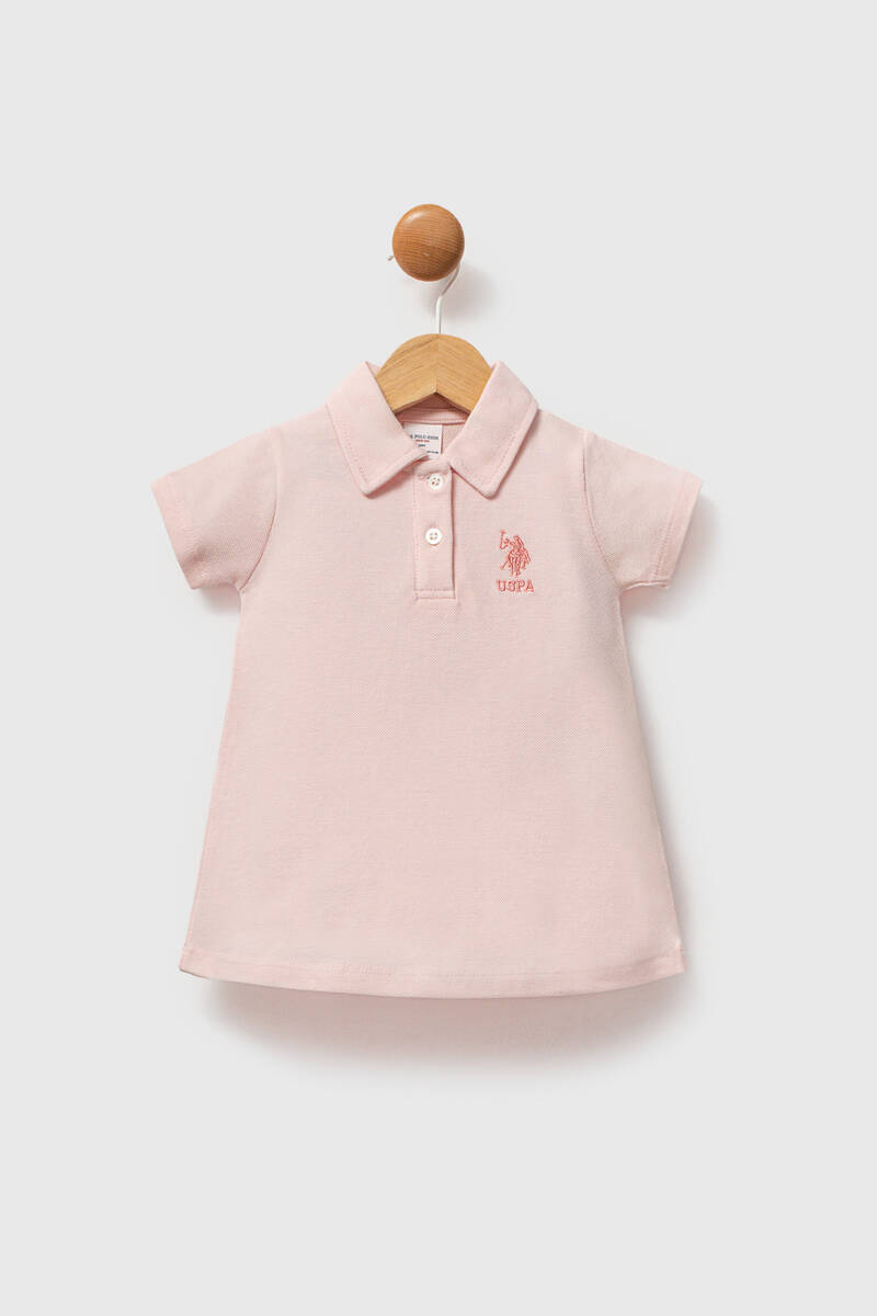 U.S.POLO ASSN.KIZ BEBEK ELBİSE Pudra 