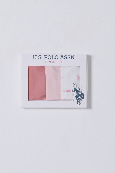 U.S. Polo Assn. Kız Bebek Pamuklu Pigment Baskılı Yazlık Regular Fit Pembe Mendil USB2492-C-V1 (1)