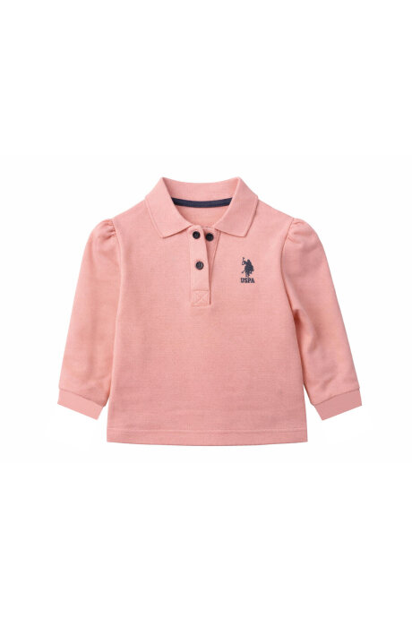 U.S. Polo Assn. Kız Bebek Polo Yaka Nakışlı Yazlık Regular Fit Mor T-Shirt USB3051-B-V5