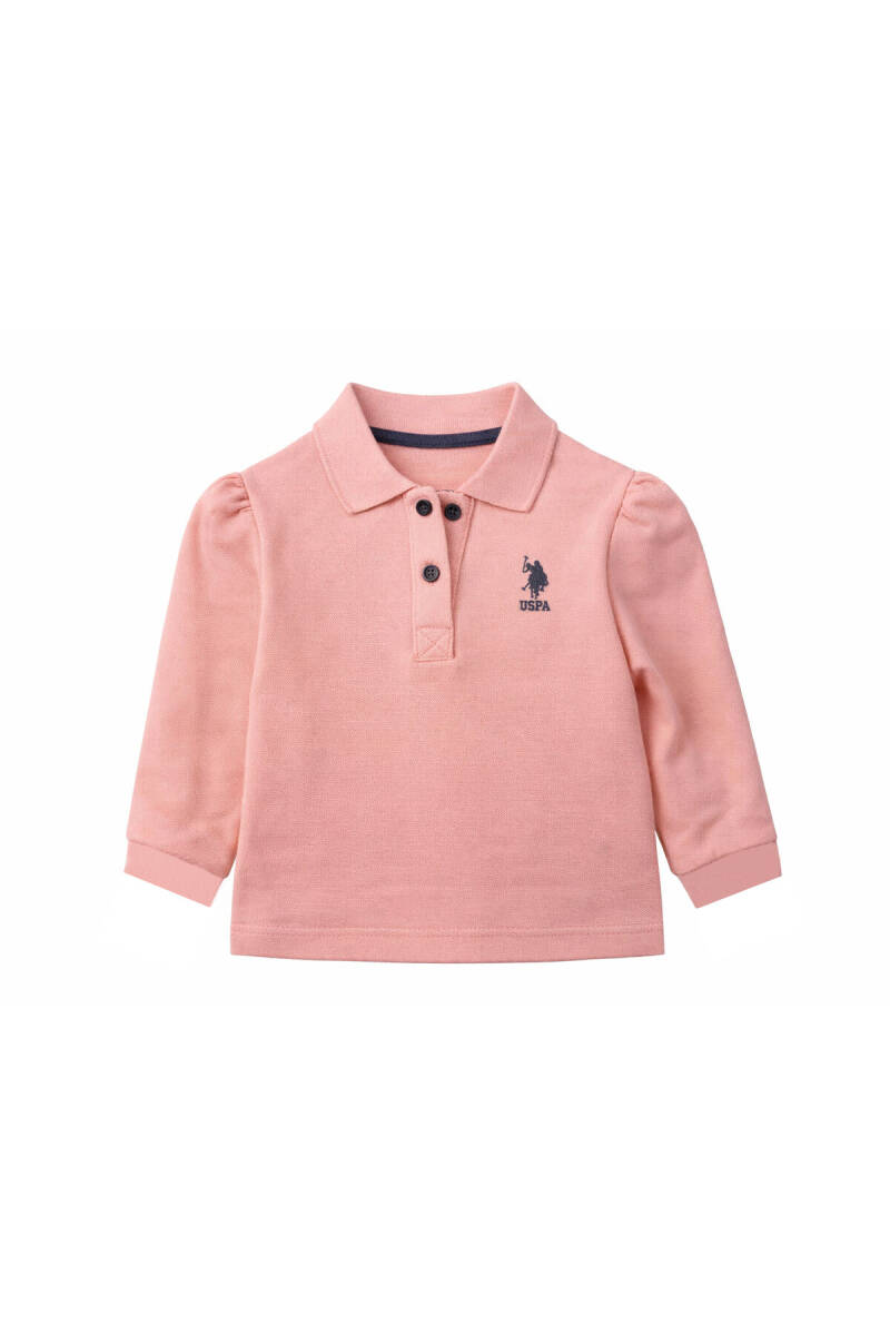 U.S. Polo Assn. Kız Bebek Polo Yaka Nakışlı Yazlık Regular Fit Mor T-Shirt USB3051-B-V5 - 1