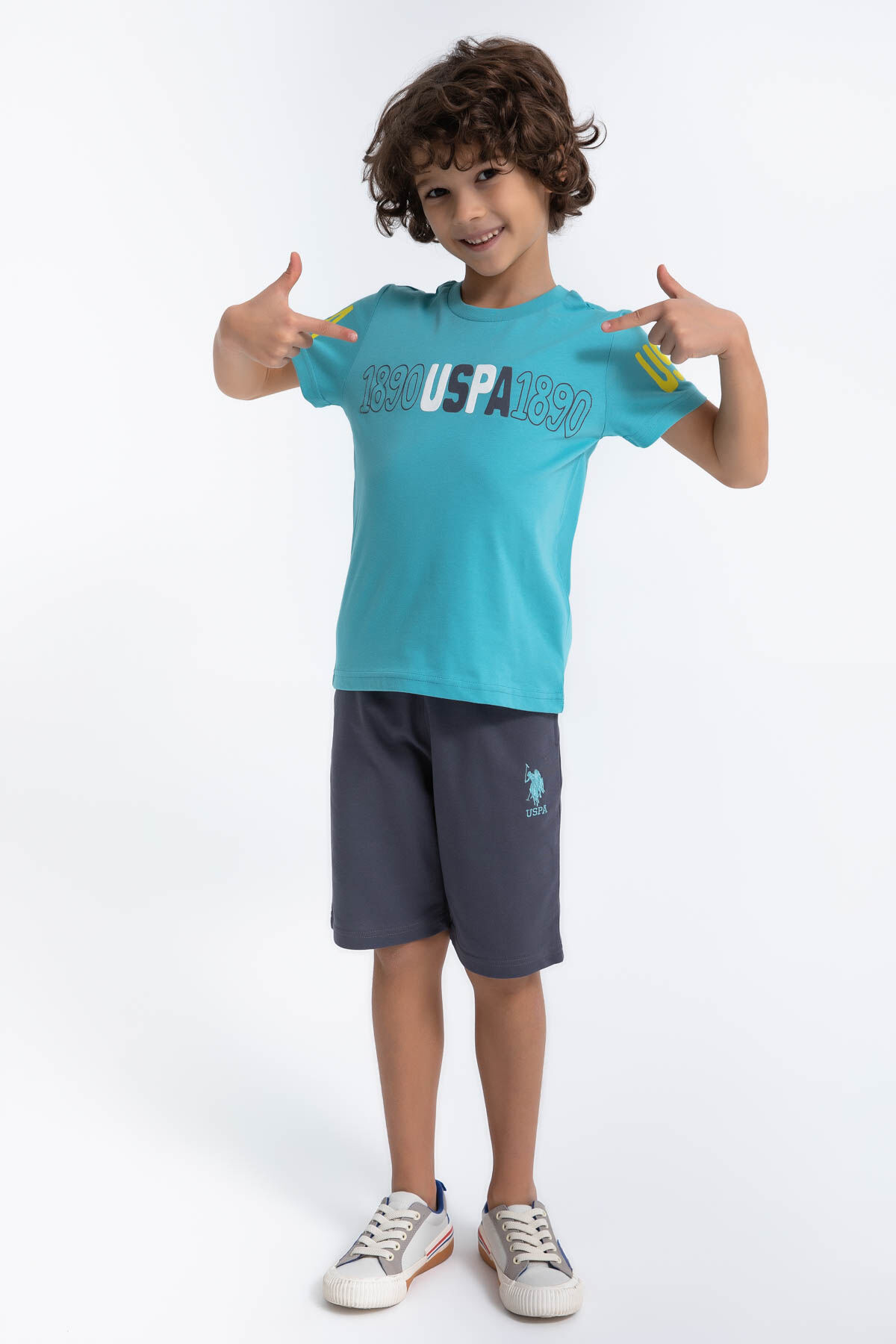 U.S. Polo Assn Erkek Çocuk Yeşil Bermuda Takım