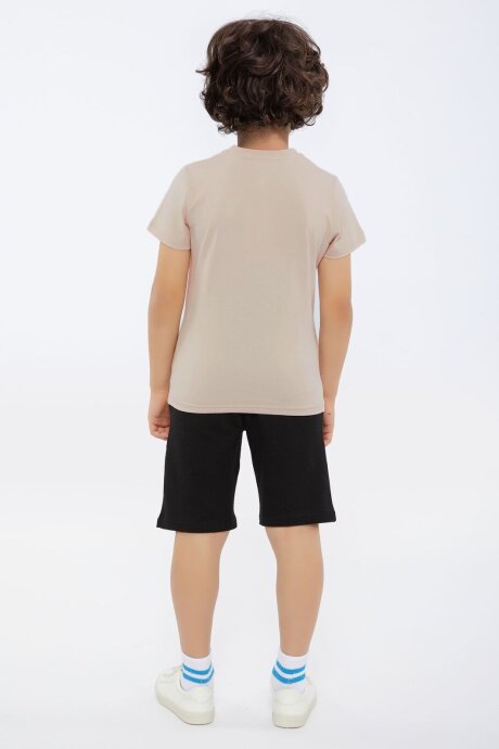 U.S. Polo Assn. Erkek Çocuk Pamuklu Yazlık Regular Fit Kahverengi Bermuda Takım US1091-C-V-3 - 5