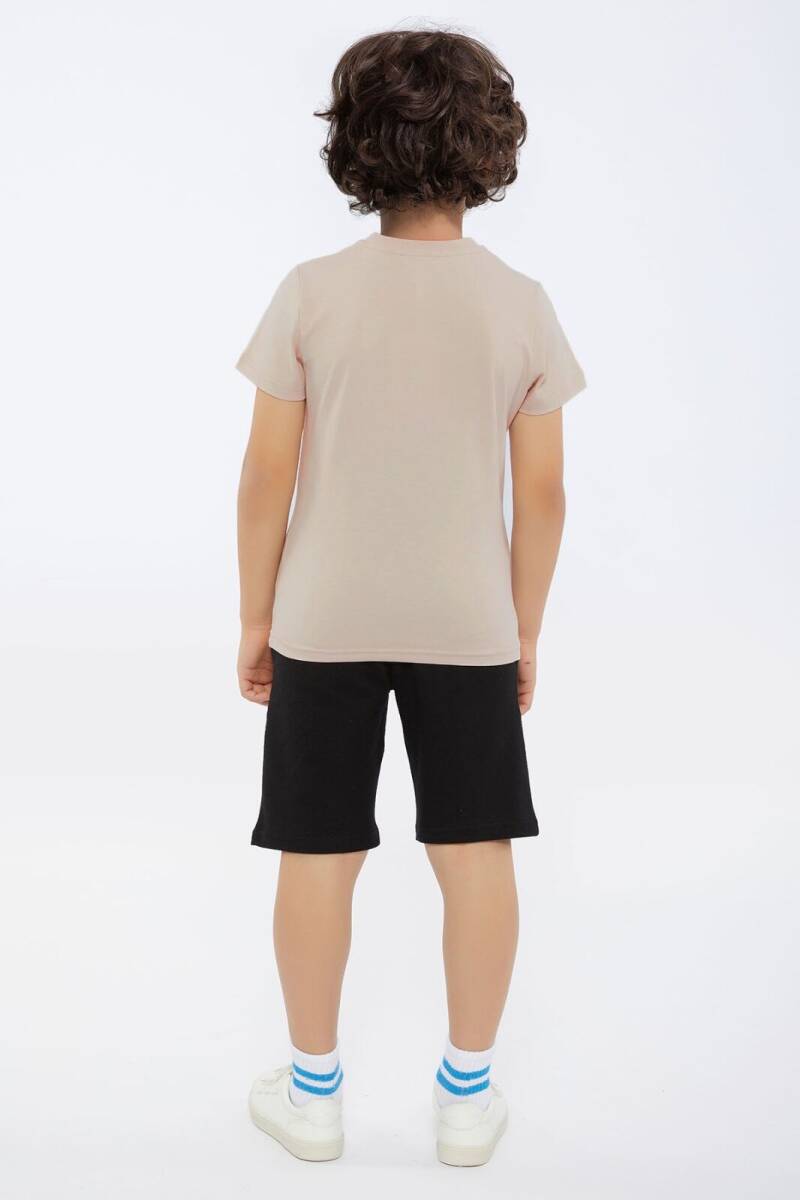 U.S. Polo Assn. Erkek Çocuk Pamuklu Yazlık Regular Fit Kahverengi Bermuda Takım US1091-C-V-3 - 5