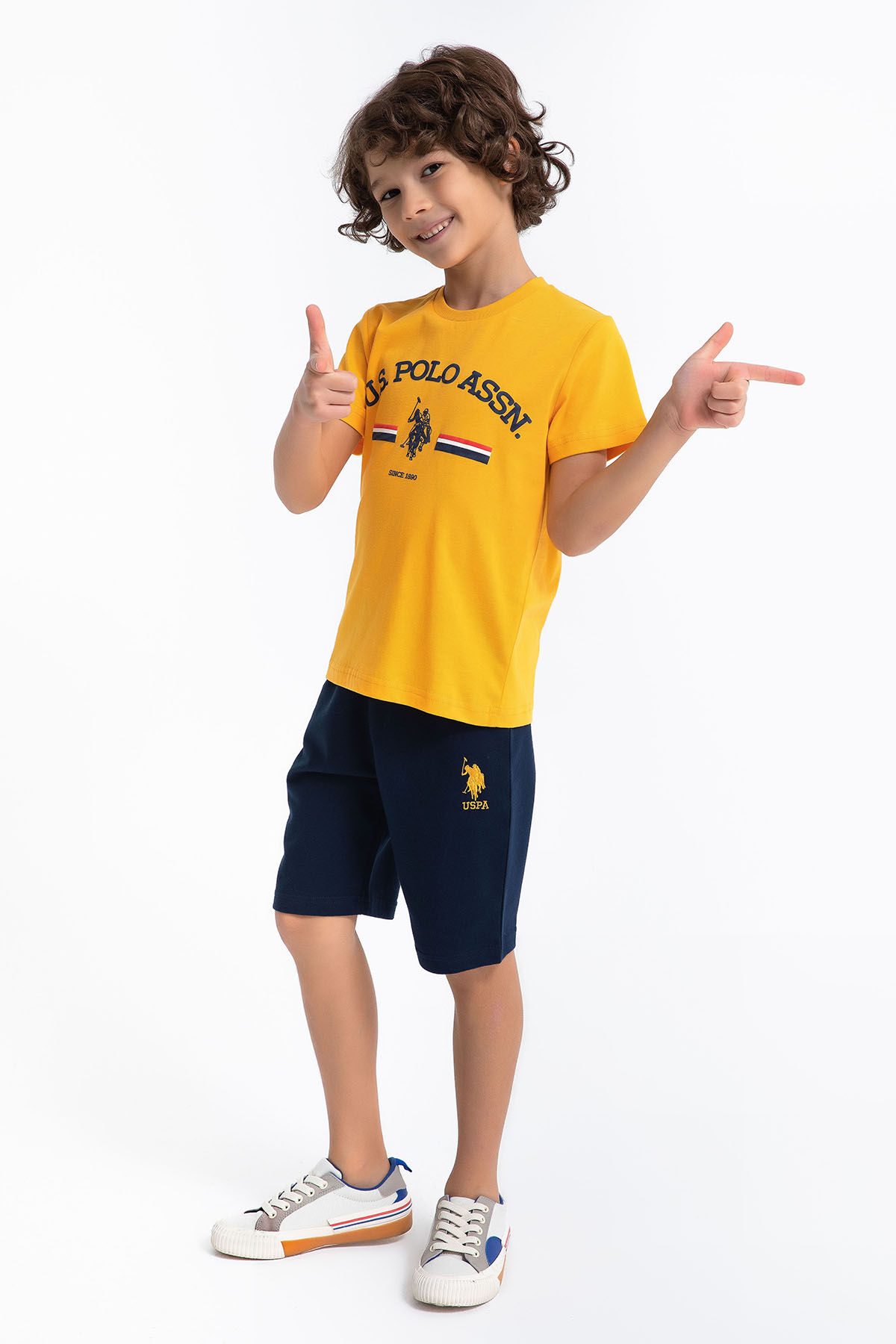 U.S. Polo Assn Erkek Çocuk Sarı Bermuda Takım
